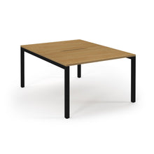 Load image into Gallery viewer, Connection 1200 Oak Black Bench Desk