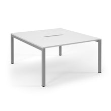 Load image into Gallery viewer, Connection 1400 White Silver Bench Desk