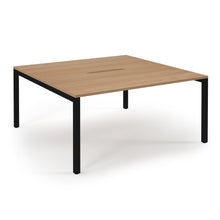 Load image into Gallery viewer, Connection 1600 Beech Black Bench Desk