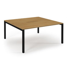 Load image into Gallery viewer, Connection 1600 Oak Black Bench Desk