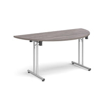 Load image into Gallery viewer, Profold 1600 Silver Grey Oak Semi Circle Folding Desk