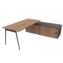 Load image into Gallery viewer, Symphony 180 Corner Desk American Walnut & Anthracite