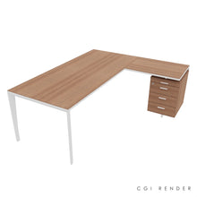 Load image into Gallery viewer, Auren 200 Corner Desk Right Hand American Walnut & White