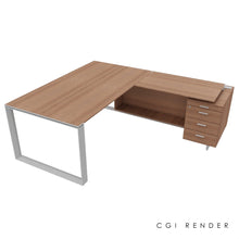 Load image into Gallery viewer, Bossi Corner Desk 190 Right Hand American Walnut & Chrome