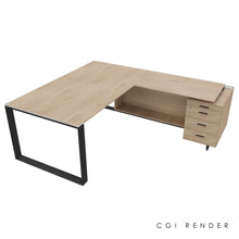 Load image into Gallery viewer, Bossi Corner Desk 190 Right Hand Elm & Shadow Grey