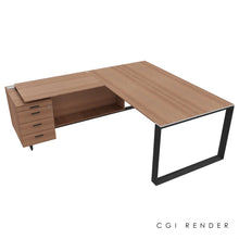 Load image into Gallery viewer, Bossi Corner Desk 190 Left Hand American Walnut & Shadow Grey