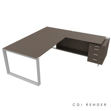 Load image into Gallery viewer, Bossi Corner Desk 210 Right Hand Eucalyptus & Chrome