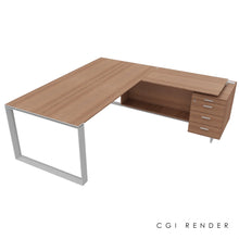 Load image into Gallery viewer, Bossi Corner Desk 210 Right Hand American Walnut & Chrome