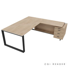 Load image into Gallery viewer, Bossi Corner Desk 210 Right Hand Elm & Shadow Grey