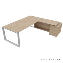 Load image into Gallery viewer, Bossi Corner Desk 230 Right Hand Elm & Chrome