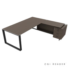 Load image into Gallery viewer, Bossi Corner Desk 230 Right Hand Eucalyptus & Shadow Grey