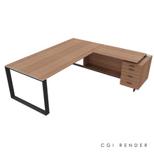 Load image into Gallery viewer, Bossi Corner Desk 230 Right Hand American Walnut & Shadow Grey