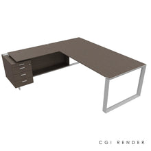 Load image into Gallery viewer, Bossi Corner Desk 230 Left Hand Eucalyptus & Chrome