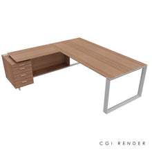 Load image into Gallery viewer, Bossi Corner Desk 230 Left Hand American Walnut & Chrome