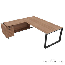 Load image into Gallery viewer, Bossi Corner Desk 230 Left Hand American Walnut & Shadow Grey