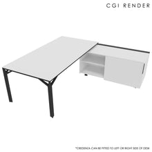 Load image into Gallery viewer, Maya 209cm Corner Desk White with Shadow Grey Legs