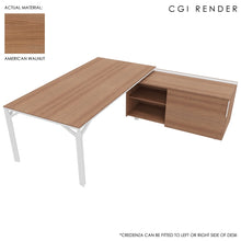 Load image into Gallery viewer, Maya 209cm Corner Desk American Walnut with White Legs