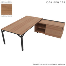 Load image into Gallery viewer, Maya 209cm Corner Desk American Walnut with Shadow Grey Legs