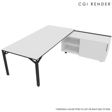 Load image into Gallery viewer, Maya 229cm Corner Desk White with Shadow Grey Legs
