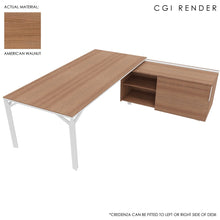 Load image into Gallery viewer, Maya 229cm Corner Desk American Walnut with White Legs