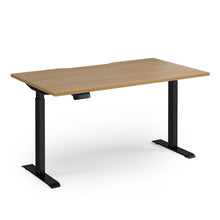 Load image into Gallery viewer, Alta Electric Height Adjustable Desk in Oak Finish with Black Legs