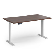 Load image into Gallery viewer, Alta Electric Height Adjustable Desk in Walnut Finish with White Legs