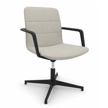 Load image into Gallery viewer, Aura Executive Chair Without Wheels - Light Beige Fabric with Black Base
