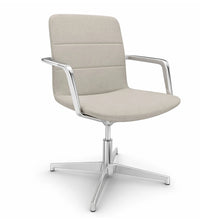 Load image into Gallery viewer, Aura Executive Chair Without Wheels - Light Beige Fabric with Chrome Base