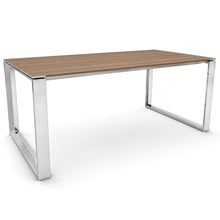 Load image into Gallery viewer, Bossi Executive Desk in American Walnut Finish with Polished Chrome Frame