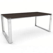 Load image into Gallery viewer, Bossi Executive Desk in Eucalyptus Finish with Polished Chrome Frame