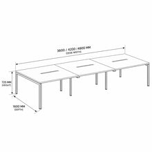 Load image into Gallery viewer, Connection 6 Man Bench Desk Measurement Diagram