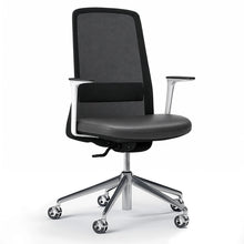 Load image into Gallery viewer, Embrace Genuine Leather Task Chair with Mesh Back (Anthracite Leather)