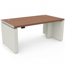 Load image into Gallery viewer, Ovation Standing Desk with Grey White Lacquered Legs & American Walnut Worktop