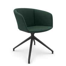 Load image into Gallery viewer, Rune Desk Chair (No Wheels), Anthracite Base with Dark Green Fabric