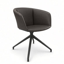 Load image into Gallery viewer, Rune Desk Chair (No Wheels), Anthracite Base with Dark Green Genuine Leather