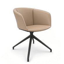 Load image into Gallery viewer, Rune Desk Chair (No Wheels), Anthracite base with Dark Beige Genuine Leather