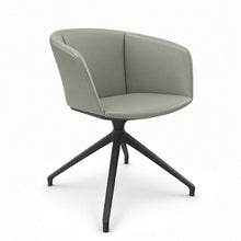 Load image into Gallery viewer, Rune Desk Chair (No Wheels), Anthracite Base with Dove Grey Genuine Leather
