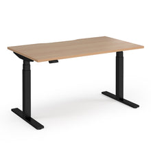 Load image into Gallery viewer, Spire Height Adjustable Desk in Beech Finish with Black Legs