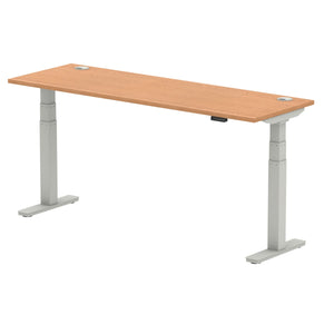 Silver and Oak Standing Sit Desk