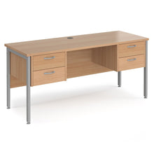 Load image into Gallery viewer, Maestro Office Desk for Home Beech &amp; Silver 
