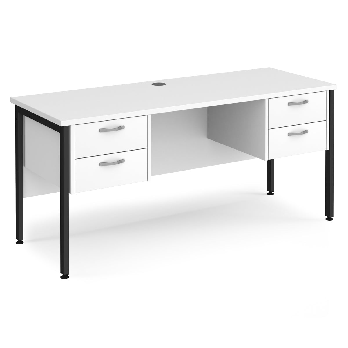 Maestro Office Desk for Home Beech & Silver 