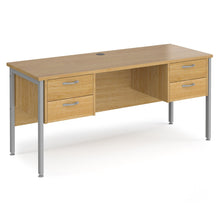 Load image into Gallery viewer, Maestro Office Desk for Home Oak &amp; Silver 
