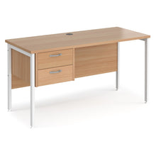 Load image into Gallery viewer, Maestro Study Desk with Storage Beech &amp; White 
