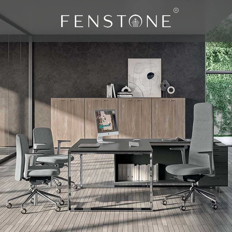 The Bossi Corner Desk in Glass Walled Office Space