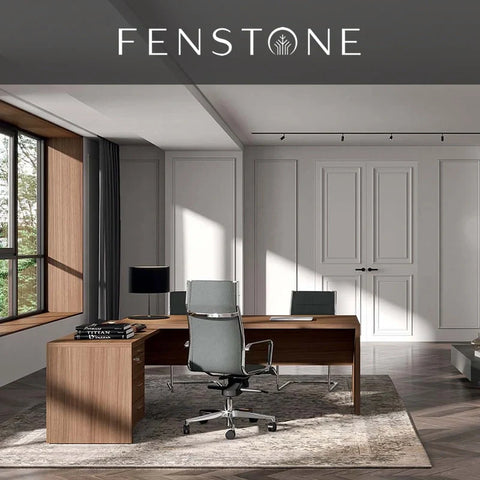 American Walnut Corner Desk In High End Home Workspace