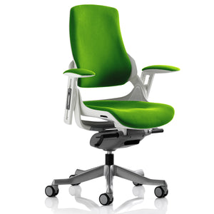 Adaptive White and Myrrh Green Ergo Chair No Head Rest