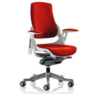 Adaptive White and Tabasco Orange Ergo Chair No Headrest