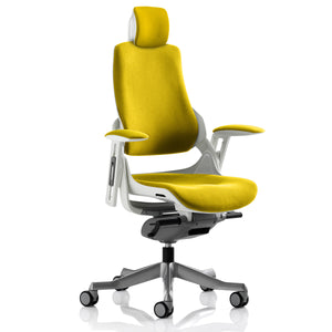 Adaptive Ergo Chair White and Senna Yellow Front