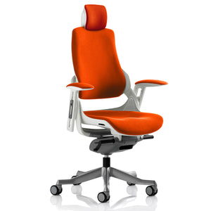 Adaptive Ergo Chair White and Tabasco Orange Front