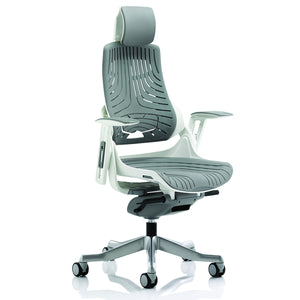 Adaptive Ergo Chair White & Grey Front Angled
